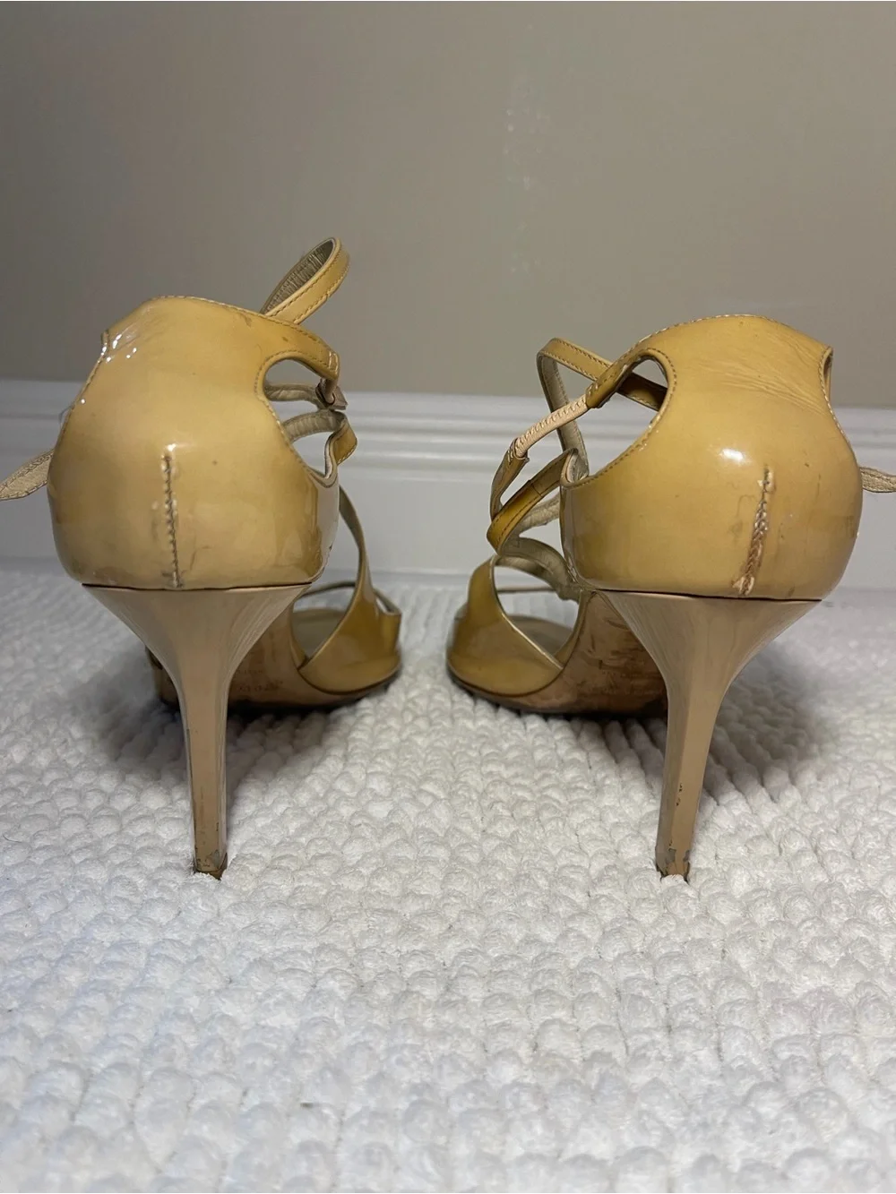Jimmy Choo Yellow Patent Leather Strappy Heels